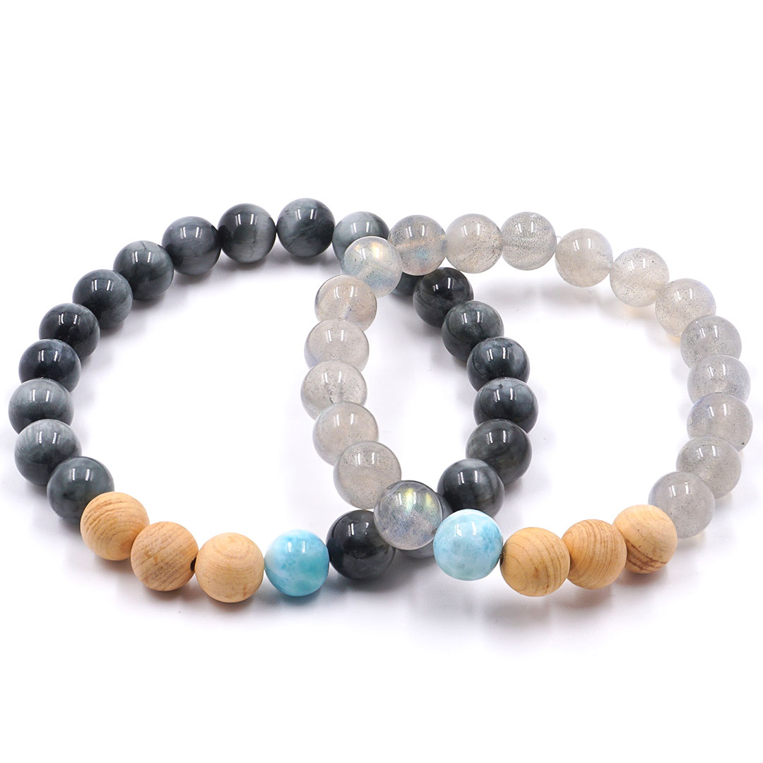 Aladdin és Jasmine páros karkötő, larimárral