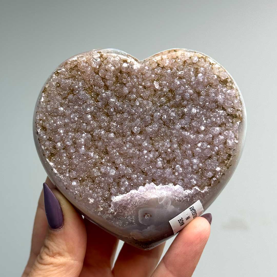 Uruguay-i Ametiszt szív - prémium, állványon! (3)