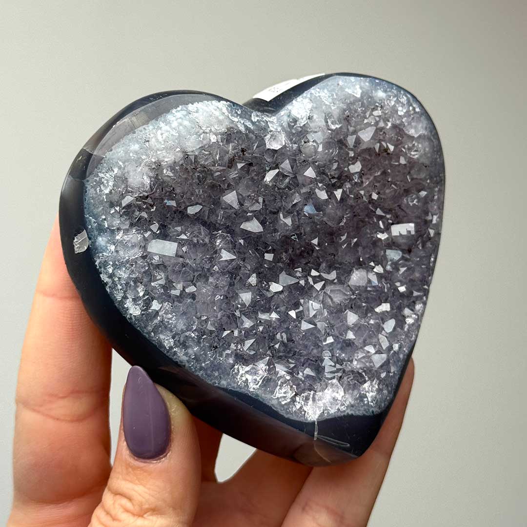 Uruguay-i Ametiszt szív - prémium, állványon! (2)