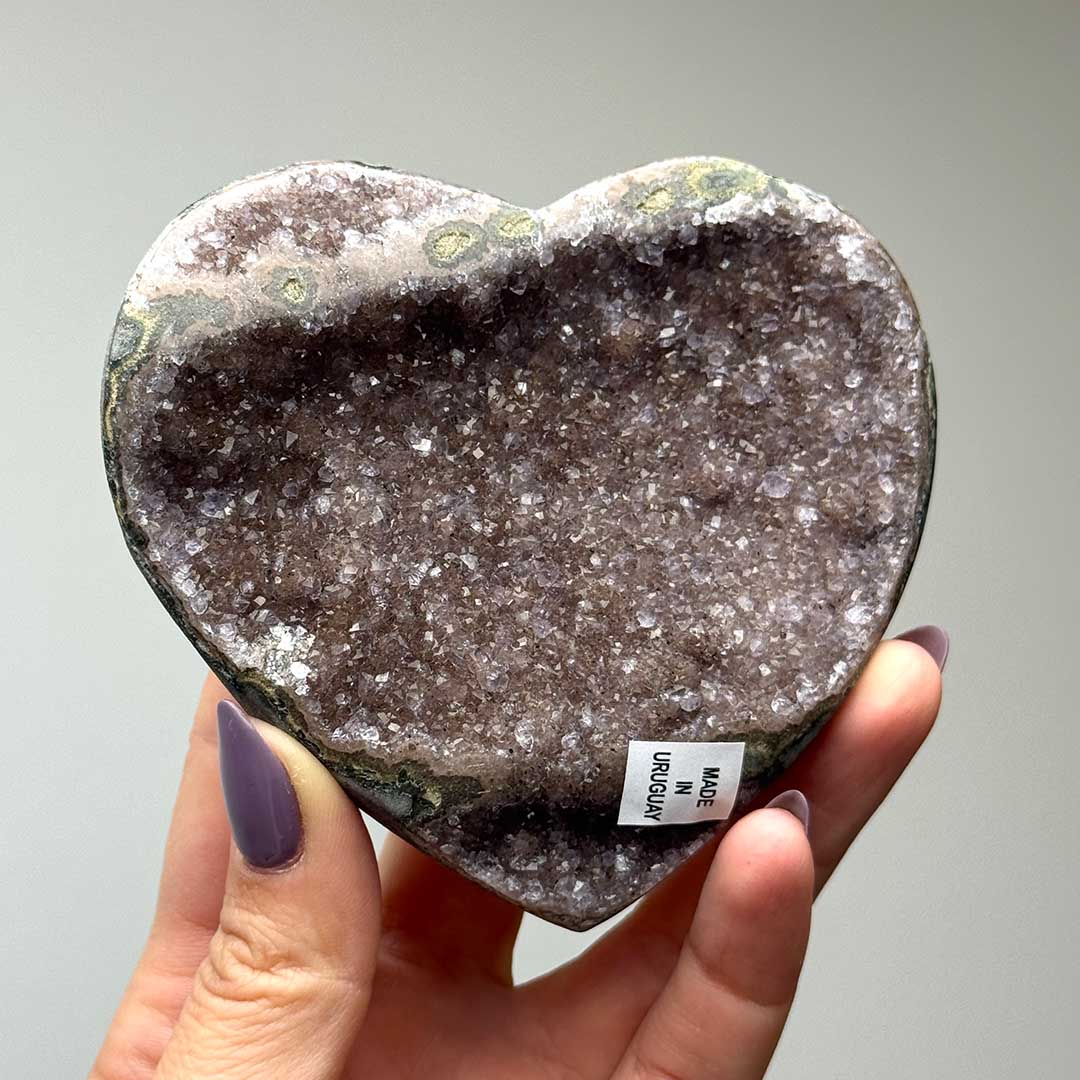 Uruguay-i Ametiszt szív - prémium, állványon! (1)