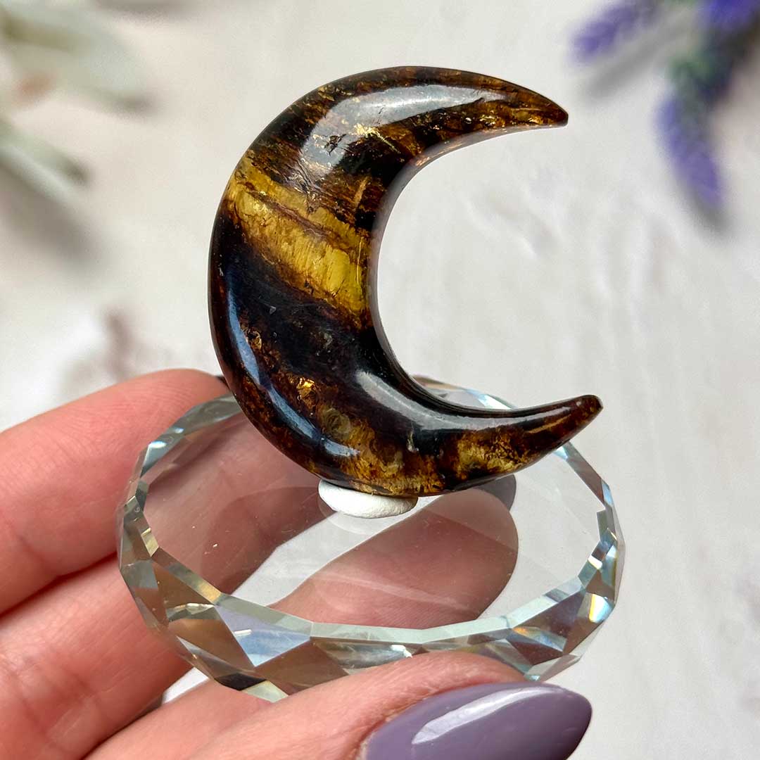 Chiapas borostyán hold faragvány - prémium! (2)