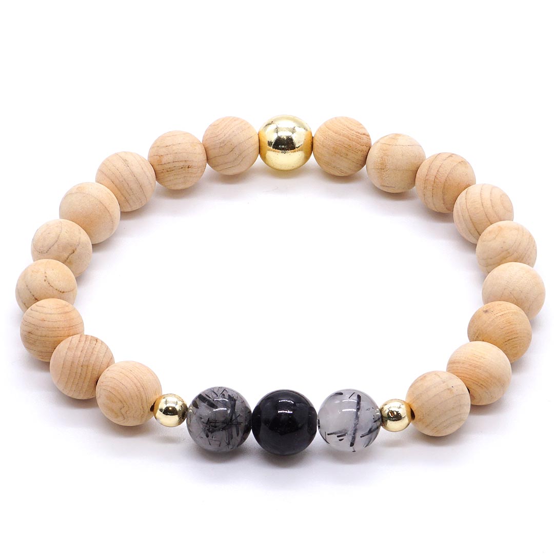 Sacred Smoke - Turmalinkvarc és Palo Santo karkötő