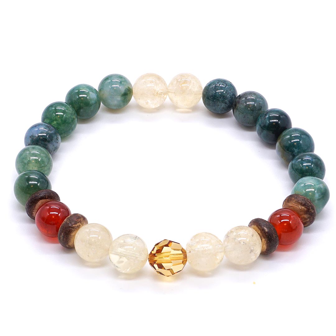 Holiday Spice - Moha Achát, Karneol és Citrin karötő Swarovski kristállyal