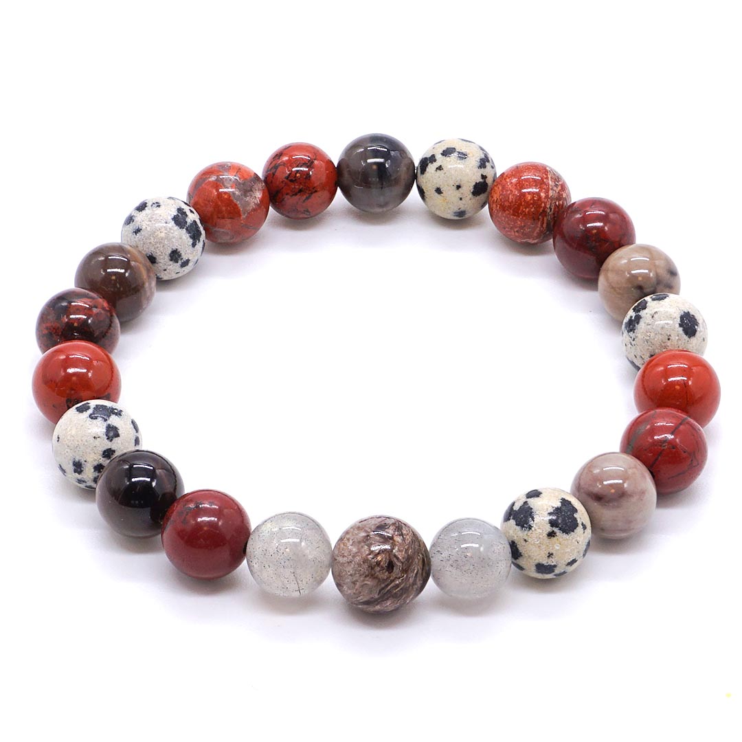 Grounding Velvet - Csaroit, Breccsa Jáspis, Fa achát, Dalmata jáspis és Labradorit karkötő