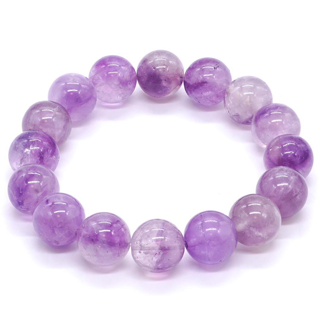 Levendula Ametiszt Grande Gems 12 mm-es nagyszemű karkötő