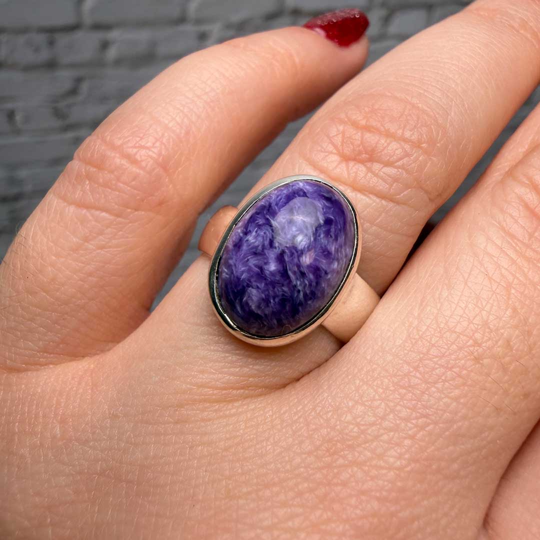 Csaroit ezüst gyűrű - állítható méretben