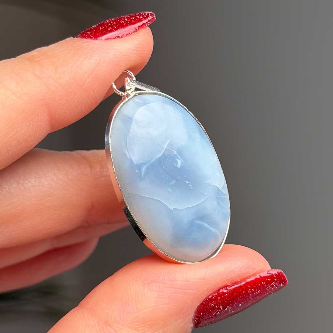 Owyhee Kék Opál medál (2) - rozsdamentes acél lánccal!