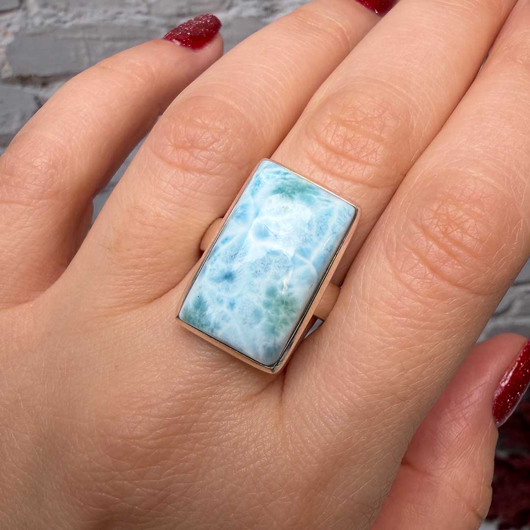 Larimár gyűrű ezüst foglaltban - állítható méret! - prémium! (2)