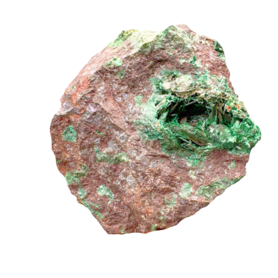 Brochantite nyers ásványtelep zöld kristályokkal (5)