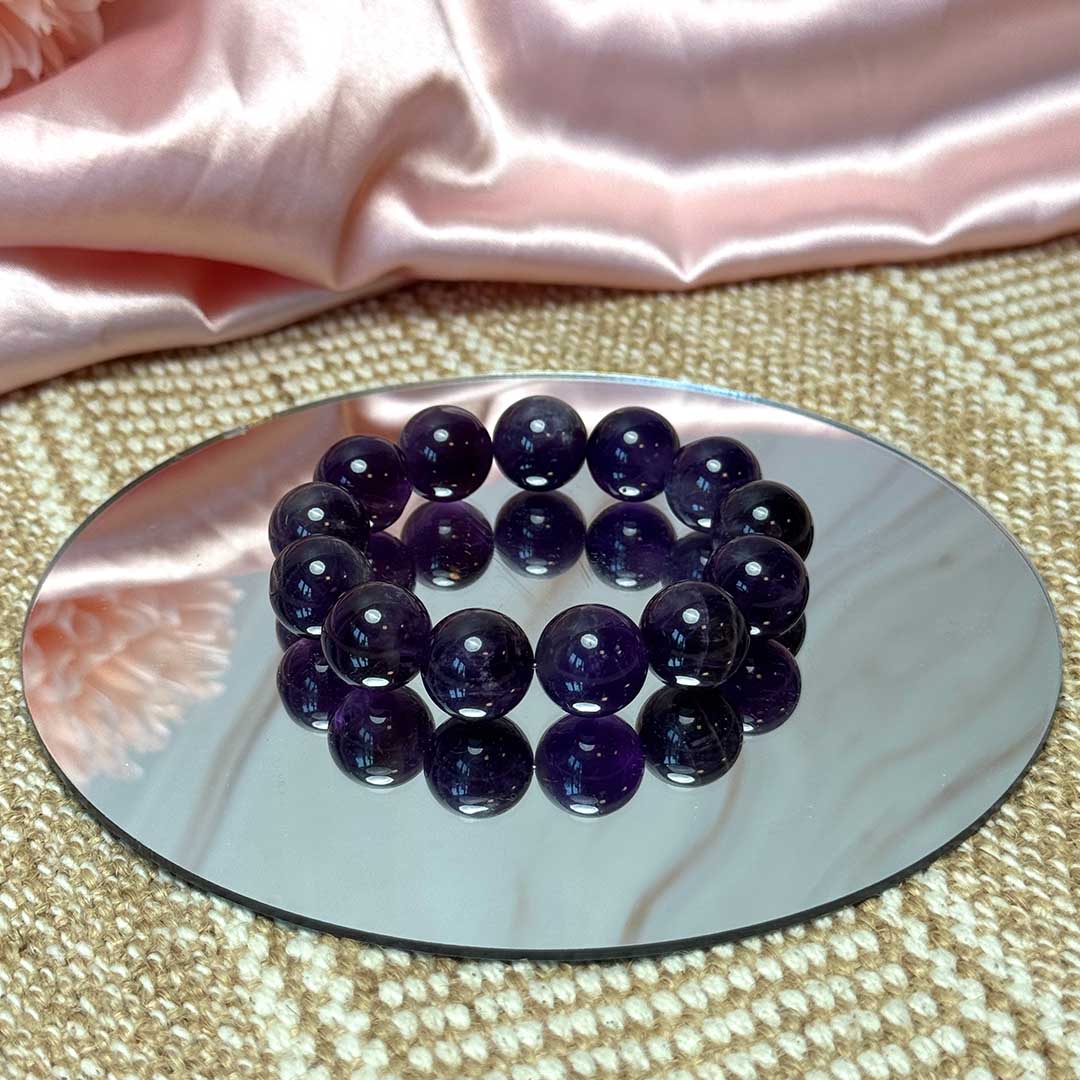Ametiszt Grande Gems 10 mm-es nagyszemű karkötő Grande Gems , ásvány 2