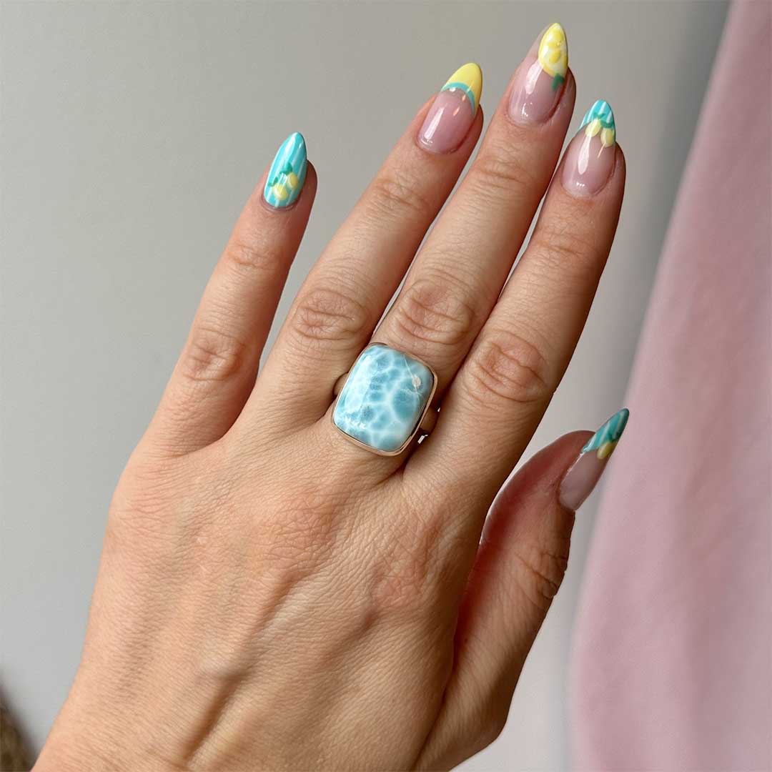 Larimar kristályos gyűrű (3)
