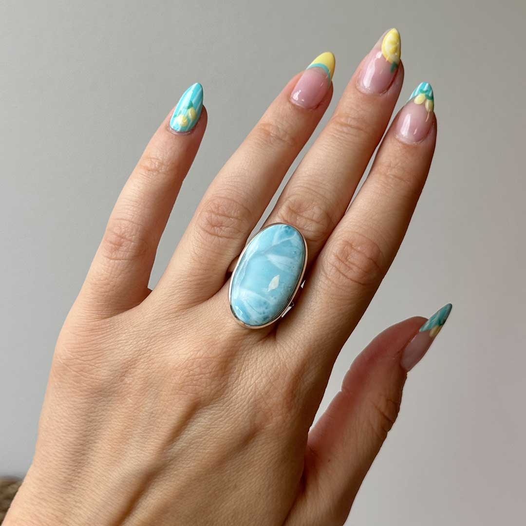 Larimar kristályos gyűrű (1)