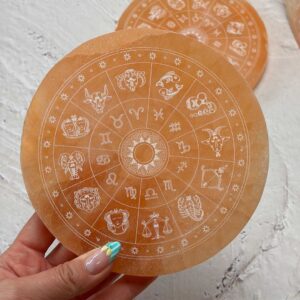 Narancs Szelenit korong - Zodiákus (Csillagjegyek ábrával)