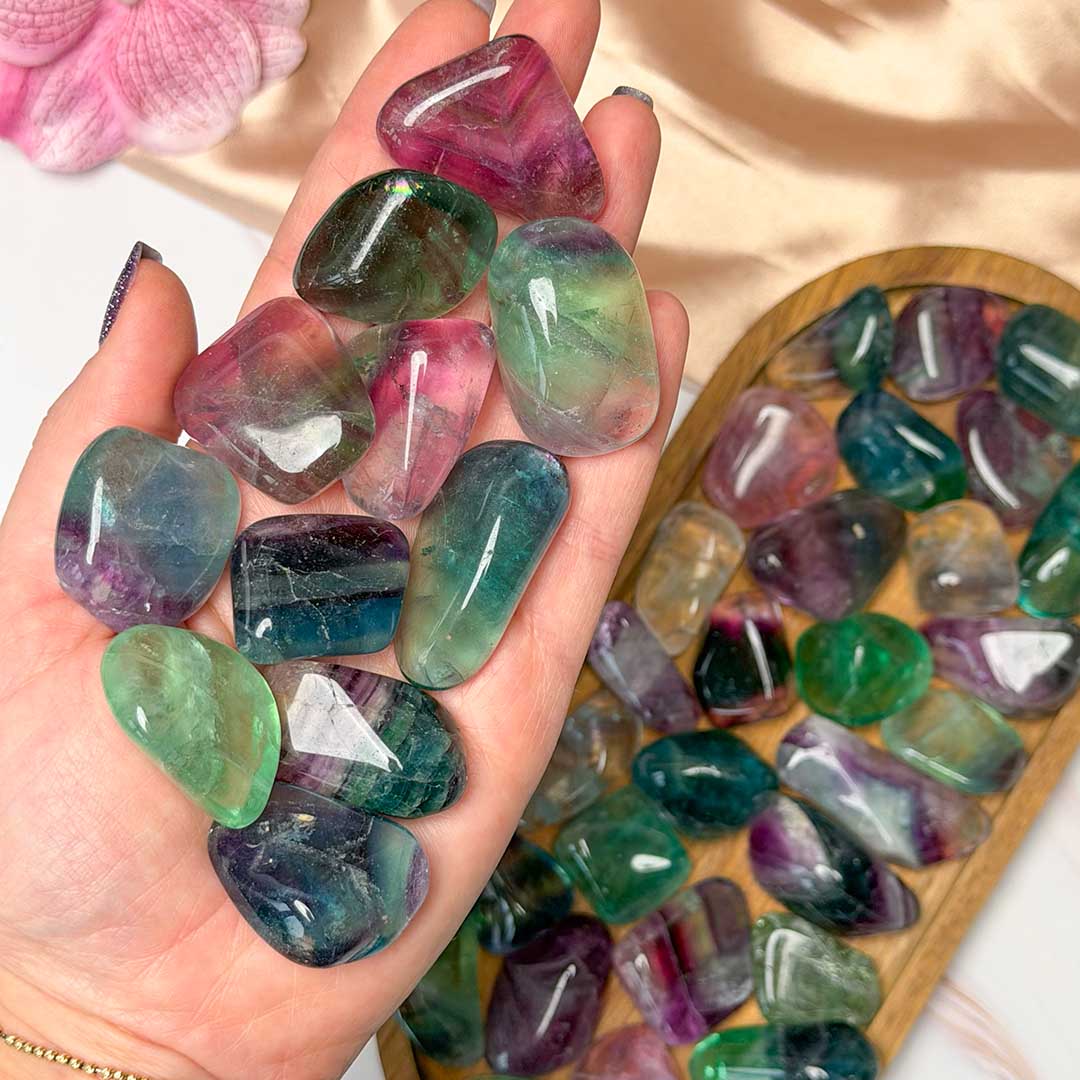 Szivárvány Fluorit prémium marokkő