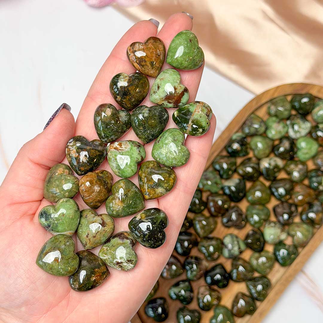 Zöld Opál kicsi szív