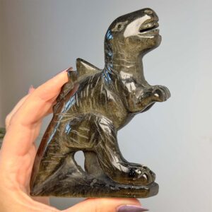 Arany fényű obszidián Dinoszaurusz faragvány - Egyedi termékek