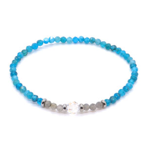 Under the sea - Apatit, labradorit és Swarovski gyöngy karkötő