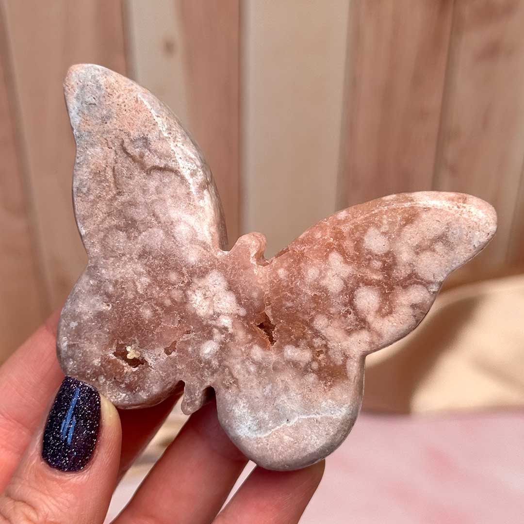 Pink Ametiszt pillangó faragvány (7)