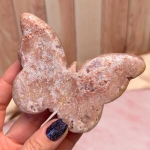 Pink Ametiszt pillangó faragvány (6)