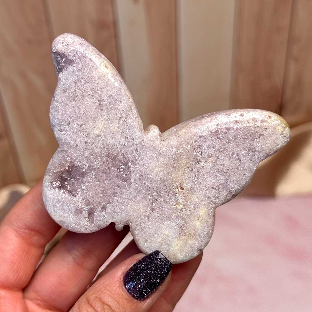 Pink Ametiszt pillangó faragvány (5)