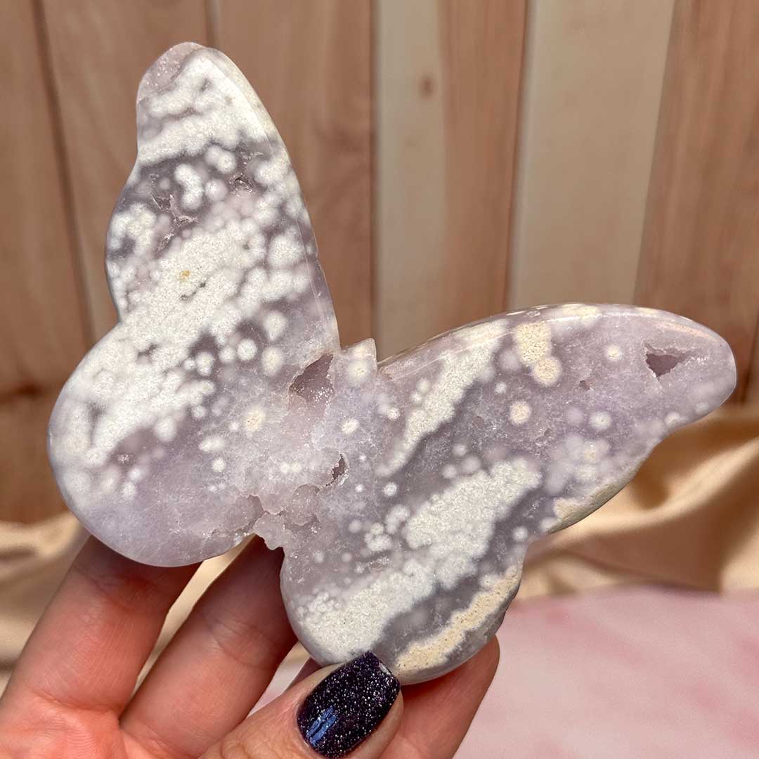 Pink Ametiszt pillangó faragvány (1)