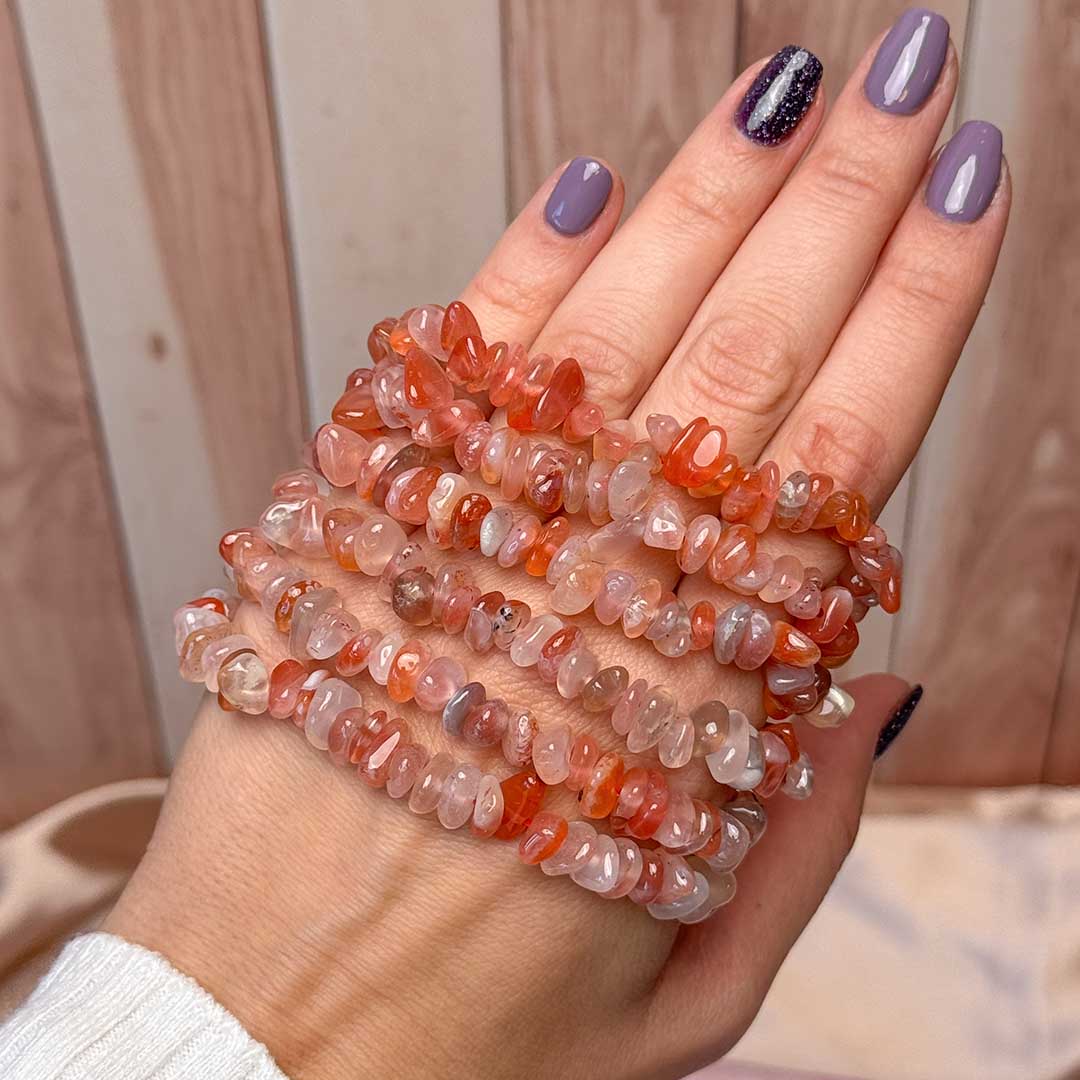 Barack Achát szemcse szemcse karkötő