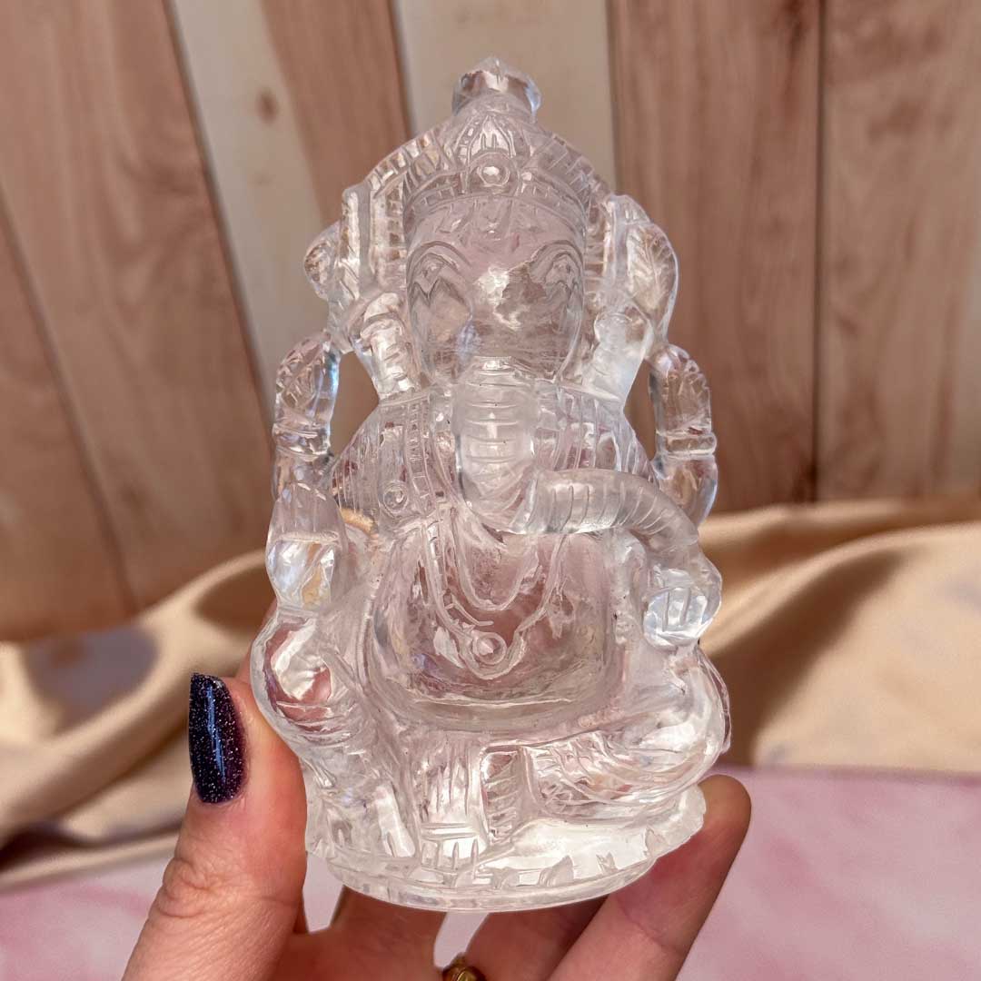 Himalájai Kvarc Ganesha szobor faragvány - extra! (2)