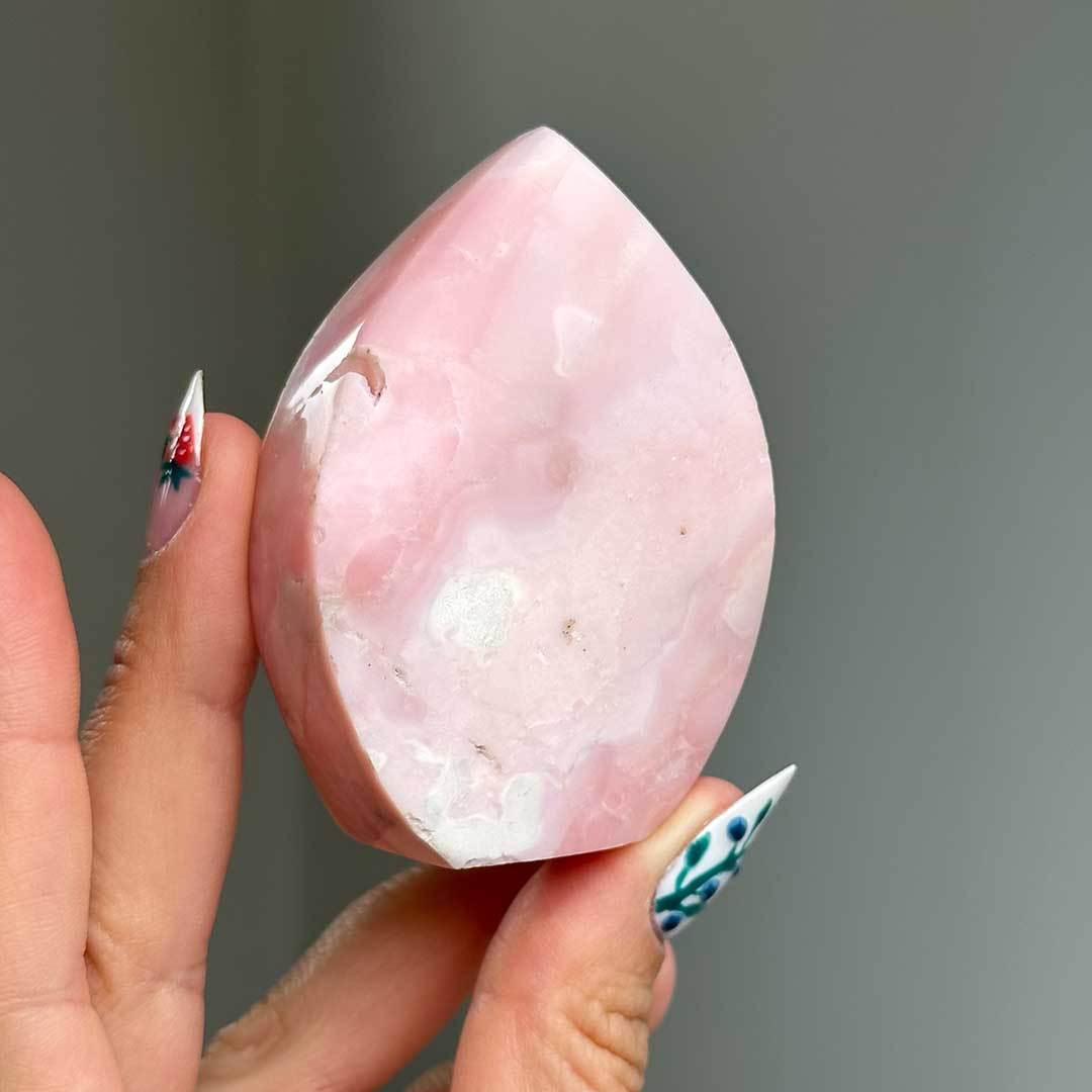 Perui Pink opál csavart csiszolat Állványok , ásvány 2