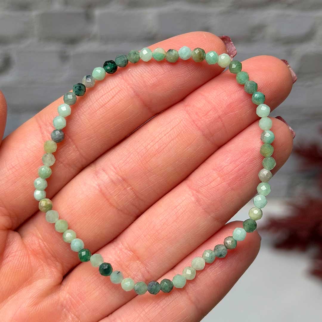 Smaragd mini fazettált karkötő (2) 16 cm-es méretben!