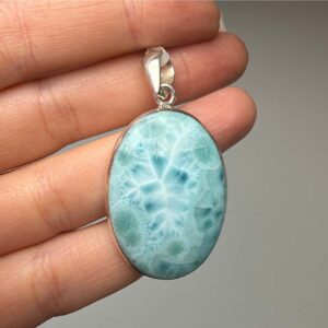 Larimar óriás drágaköves ezüstmedál
