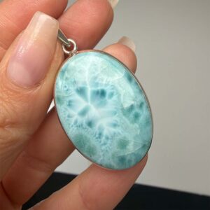 Larimar óriás drágaköves ezüstmedál - termékfotó 1
